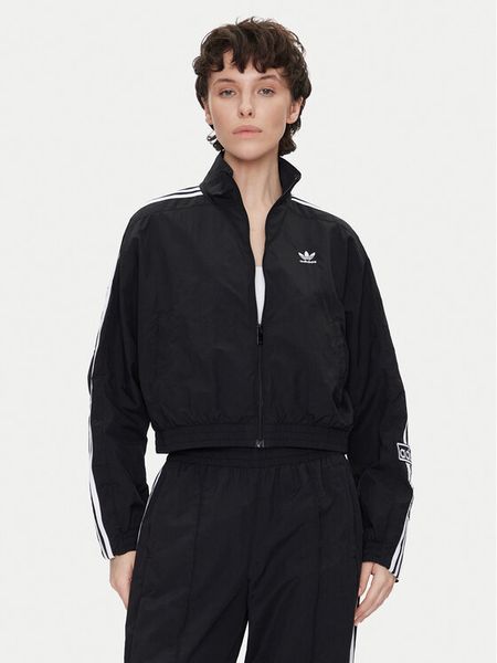 Adidas Bluza adicolor Adibreak JD0860 Czarny Loose Fit. Czarne bluzy damskie Adidas, s, bez wzorów, z syntetyku, bez ramiączek, bez kaptura. Za 239.99 zł.