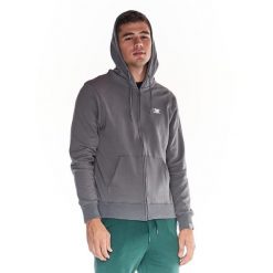 Bluza z bawełna z kaptur na czas wolny na co dzień. Szare bluzy męskie LEONE 1947 APPAREL, bez wzorów, z bawełny, bez kaptura, na fitness i siłownię. W wyprzedaży za 181.87 zł.