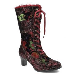 Czerwone Kozaki Premium Laura Vita Eleganckie Obuwie Damskie. Czerwone kozaki damskie Laura Vita, bez wzorów, z koronki, bez obcasa, na obcasie, bez zapięcia. Za 479.00 zł.
