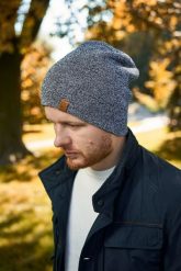Modna czapka męska Brødrene cz4 j. szara 9915. Szare czapki męskie na jesień, bez wzorów. Za 49.90 zł.