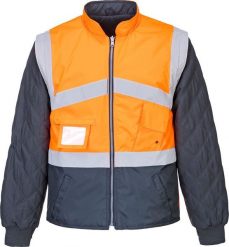 Kurtka męska Portwest S769 - Dwustronna kurtka ostrzegawcza kontrastowa - żółty-granatowy M. Niebieskie kurtki męskie Portwest, m, bez wzorów, bez kaptura. Za 295.52 zł.