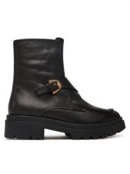 Coccinelle Botki E4 TD0 11 01 01 Czarny. Czarne botki damskie Coccinelle, bez wzorów, ze skóry, bez obcasa, na płaskiej podeszwie, bez zapięcia. Za 1,299.00 zł.