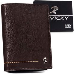 Portfel skórzany Rovicky [DH] N4-CMC brązowy. Brązowe portfele męskie ROVICKY, bez wzorów, ze skóry. Za 74.99 zł.