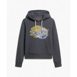 Bluza damska z kapturem Superdry Vintage Logo Tokyo. Brązowe bluzy damskie Superdry, s, bez wzorów, klasyczne, bez ramiączek, z kapturem. Za 387.75 zł.