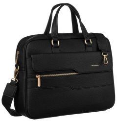 Torba na laptopa Peterson PTN 8100 czarna. Czarne torby na laptopa damskie Peterson, bez wzorów, ze skóry ekologicznej, na ramię. Za 203.99 zł.