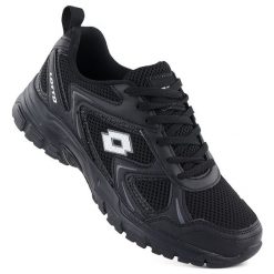 Buty sportowe męskie sneakersy Lotto czarne KITAURA. Czarne buty sportowe męskie Lotto, bez wzorów, z tkaniny, bez zapięcia. Za 179.00 zł.
