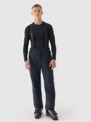 4F Spodnie narciarskie z szelkami membrana 10000 męskie - czarne 3XL. Czarne spodnie sportowe męskie 4F, m, bez wzorów, z dzianiny, narciarskie. W wyprzedaży za 399.99 zł.