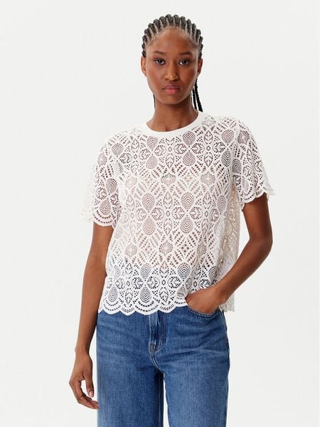 Morgan Bluzka 252-DEVY Beżowy Regular Fit. Brązowe bluzki damskie Morgan, m, bez wzorów, z syntetyku, bez kołnierzyka, bez ramiączek. Za 149.99 zł.