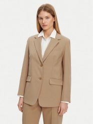 Weekend Max Mara Marynarka Materia 2515041091 Beżowy Regular Fit. Brązowe marynarki i żakiety damskie Weekend Max Mara, bez wzorów, z wełny, bez kołnierzyka, bez ramiączek. Za 1,199.00 zł.