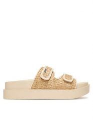 DKNY Klapki Piper K2691150 Beżowy. Brązowe klapki damskie DKNY, bez wzorów, z syntetyku, bez obcasa, bez zapięcia. Za 579.99 zł.