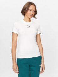 Puma T-Shirt Classics 535610 Biały Tight Fit. Białe t-shirty damskie Puma, l, bez wzorów, z bawełny, bez kołnierzyka, bez ramiączek. Za 129.99 zł.