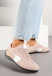 Różowe Sneakersy Typu Klasyczne Tenisówki Zelritia. Czerwone trampki i tenisówki damskie Renee, z aplikacjami, z jeansu, bez zapięcia. Za 74.99 zł.