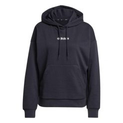 Bluza damska adidas Essentials Linear French Terry Hoodie - czarna. Czarne bluzy damskie Adidas, l, bez wzorów, z bawełny, klasyczne, bez ramiączek, bez kaptura. Za 195.99 zł.