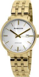Zegarek Rubicon Zegarek męski Rubicon RBN190 złoty. Żółte zegarki męskie Rubicon, bez wzorów, złote. Za 306.00 zł.