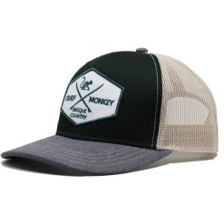 Czapka trucker 6-panelowa / Jeden rozmiar (Butelkowa zieleń/Beż). Zielone czapki damskie SURF MONKEY, z aplikacjami, z bawełny. Za 159.95 zł.
