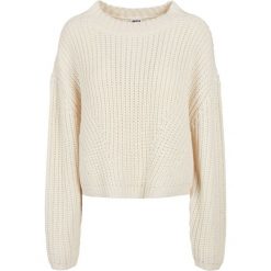 Bluza damska Urban Classics wide oversizeer-Duże rozmiary. Białe bluzy damskie Urban Classics, na zimę, bez wzorów, bez ramiączek, bez kaptura. Za 214.00 zł.