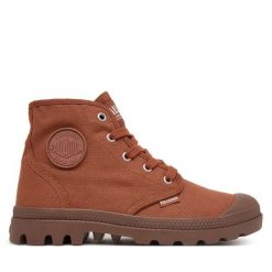 Trapery Palladium. Brązowe trapery damskie Palladium, bez zapięcia. Za 379.99 zł.