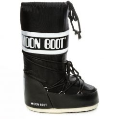 Śniegowce Moon Boot. Czarne śniegowce damskie Moon Boot, z nylonu, bez zapięcia. Za 899.99 zł.
