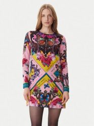 Versace Jeans Couture Sukienka codzienna 79HAO9P1 NS696 Kolorowy Slim Fit. Sukienki damskie Versace Jeans Couture, na co dzień, bez wzorów, z jeansu, bez kołnierzyka, bez ramiączek, proste. Za 1,249.00 zł.