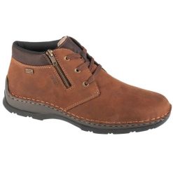 Buty Rieker Booties 05342-22 brązowe. Brązowe botki męskie bez wzorów, z gumy, bez obcasa, bez zapięcia. Za 533.02 zł.