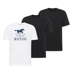 3 Pak T-Shirt Mustang Style Alex Czarny Biały. Białe t-shirty męskie Mustang, uniwersalny, bez wzorów, bez kołnierzyka, bez ramiączek. Za 149.99 zł.