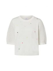 Nümph Sweter z krótkim rękawem - NULulo Kobiety Bawełna (100%) biały, L. Białe swetry nierozpinane damskie Nümph, na lato, l, bez wzorów, z bawełny, bez kołnierzyka, bez ramiączek. Za 169.95 zł.