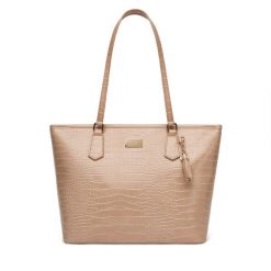 Torebka DeeZee. Brązowe shopperki damskie DeeZee, bez wzorów, bez dodatków. Za 149.99 zł.