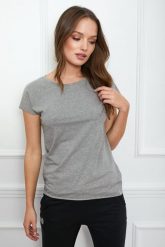 T-SHIRT OLIVIA BASIC SZARY XL - Flawless. Szare t-shirty damskie Flawless, uniwersalny, bez wzorów, z bawełny, biznesowe, bez kołnierzyka, bez ramiączek. Za 60.00 zł.