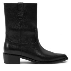 Kowbojki Tory Burch. Czarne botki damskie Tory Burch, bez wzorów, bez obcasa, na płaskiej podeszwie, bez zapięcia. Za 2,549.00 zł.