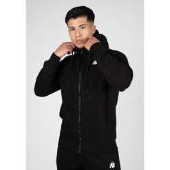 Kennewick Bluza z kapturem zapinana na suwak - Czarny. Czarne bluzy męskie GORILLA WEAR, s, bez wzorów, z kapturem, na fitness i siłownię. Za 255.00 zł.