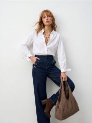 Jeansy wide leg z ozdobnymi guzikami - niebieski. Niebieskie jeansy damskie Sinsay, bez wzorów, z jeansu, sportowe. Za 69.99 zł.