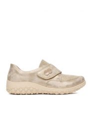 Rieker Półbuty CEO-59552-62 Beżowy. Brązowe półbuty damskie Rieker, bez wzorów, z materiału, bez obcasa, na płaskiej podeszwie, bez zapięcia. Za 339.99 zł.