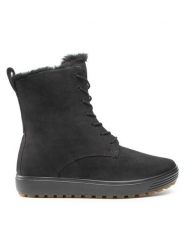 ECCO Botki Soft 7 Tred W 45042302001 Czarny. Czarne botki damskie ecco, bez wzorów, ze skóry, bez obcasa, na płaskiej podeszwie, bez zapięcia. Za 919.99 zł.