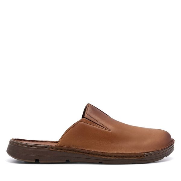 Klapki Lasocki. Brązowe klapki męskie Lasocki, bez wzorów, bez zapięcia. Za 149.99 zł.