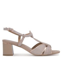 Sandały Lasocki. Brązowe sandały damskie Lasocki, bez wzorów, bez obcasa, na słupku, bez zapięcia. Za 137.99 zł.
