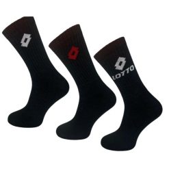 Męskie Skarpetki Frotte (zestaw 3 Sztuk). Czarne skarpety męskie Lotto, bez wzorów, z bawełny. Za 36.99 zł.