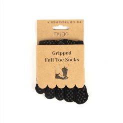 Antypoślizgowe skarpetki z palcami do jogi myga Yoga Toe Socks - M. Czarne skarpetki damskie MYGA, bez wzorów. Za 19.99 zł.
