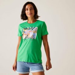 Koszulka sportowa damska Filandra VX. Zielone koszulki sportowe damskie Regatta, bez wzorów, bez ramiączek. Za 130.50 zł.