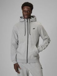 4F Bluza dresowa regular z kapturem męska - szara XL. Szare bluzy sportowe męskie 4F, m, bez wzorów, z bawełny, z kapturem. Za 169.99 zł.