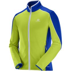 Salomon bluza Atlantis Fz M Acid Lime/Surf The Web L. Niebieskie bluzy sportowe męskie Salomon, l, bez wzorów, z polaru, bez kaptura, na fitness i siłownię. W wyprzedaży za 319.00 zł.
