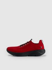4F Niskie sneakersy sportowe VELOCORE męskie - czerwone 42. Czerwone buty sportowe męskie 4F, bez wzorów, z dzianiny, bez zapięcia. Za 299.99 zł.