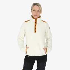 Bluza polarowa z ½ zamkiem Turystyka Damska Swedemount Nordkap Pile Halfneck W. Białe bluzy damskie SWEDEMOUNT, na zimę, bez wzorów, z polaru, sportowe, bez ramiączek, bez kaptura. Za 399.99 zł.
