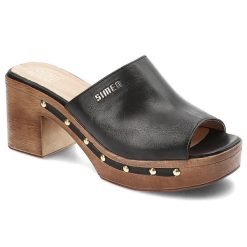Czarne Klapki Simen Stylowe Buty Damskie Na Obcasie. Czarne klapki damskie Simen, bez wzorów, ze skóry, eleganckie, bez obcasa, na obcasie, bez zapięcia. Za 319.00 zł.