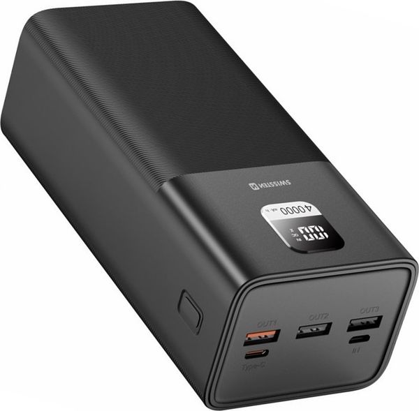 Powerbank Swissten Power Line 40000mAh Czarny. Czarne powerbanki SWISSTEN. Za 340.70 zł.