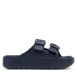 Klapki Gap. Niebieskie klapki damskie GAP, bez wzorów, bez obcasa, bez zapięcia. Za 99.99 zł.