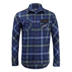 Koszula flanelowa Silvini Farini. Niebieskie koszule męskie Silvini, m, bez wzorów, bez kołnierzyka, bez ramiączek. Za 292.15 zł.