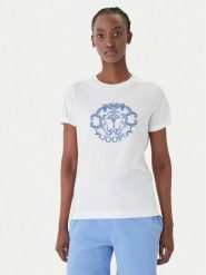 JOOP! T-Shirt Tulya 30102074 Biały Regular Fit. Białe t-shirty damskie JOOP!, bez wzorów, z bawełny, bez kołnierzyka, bez ramiączek. Za 419.99 zł.
