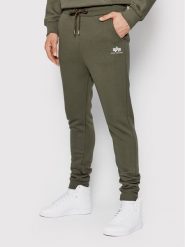 Alpha Industries Spodnie dresowe Basic 116370 Zielony Regular Fit. Zielone spodnie sportowe męskie Alpha Industries, m, bez wzorów, z bawełny. Za 239.99 zł.