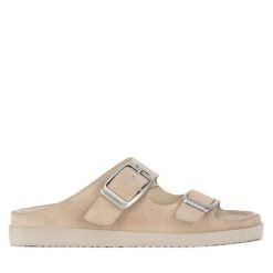 Klapki G-Star. Brązowe klapki damskie G-Star, bez wzorów, retro, bez obcasa, bez zapięcia. Za 379.99 zł.