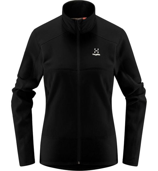 Bluza polarowa damska Buteo Mid. Czarne bluzy damskie Haglöfs, s, bez wzorów, z polaru, bez ramiączek, bez kaptura. Za 327.30 zł.